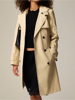 J.Crew Icon Trench Coat - Navy interior with striped detailing